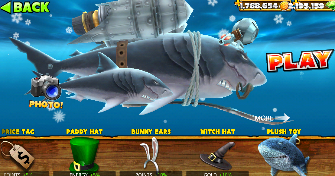 لعبة hungry shark لأجهزة الاندرويد